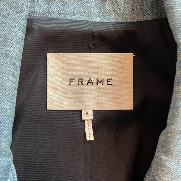 FRAME The Femme Denim Blazer Size 6 - Picture 7 of 14